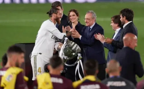 Sergio Ramos e Florentino Pérez — Foto: Getty Images