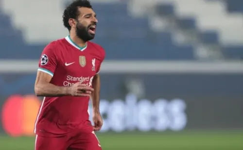 Salah, do Liverpool, em partida da Champions League. Foto: Getty Images