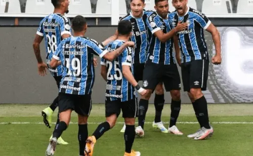 Grêmio festeja gol em 2020. (Foto: Getty Images)