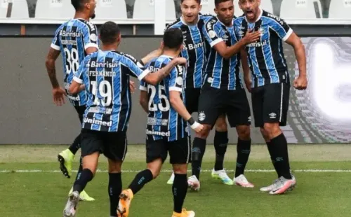 Jogadores do Grêmio comemoram gol. Foto: Getty Images