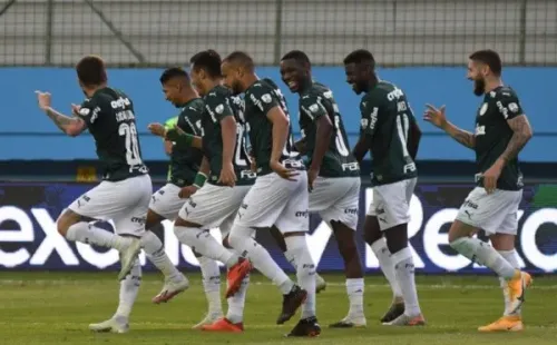 Comemoração de gol do Palmeiras. Foto: Getty Images