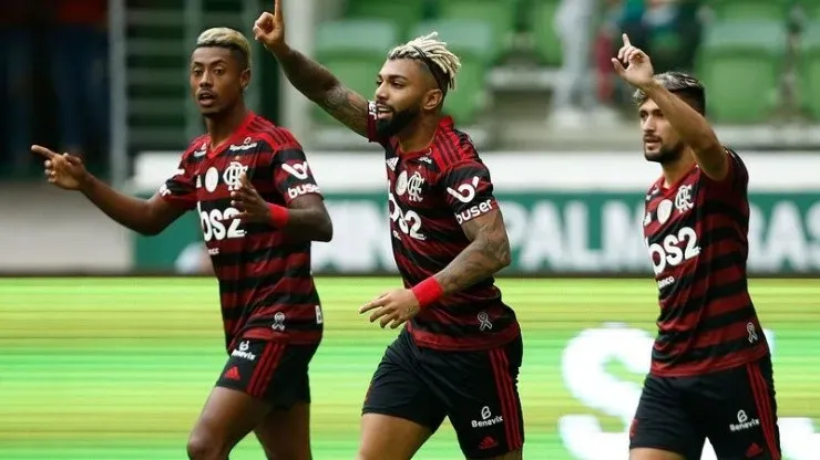Bruno Henrique, Gabigol e Arrascaeta. (Foto: Getty Images)