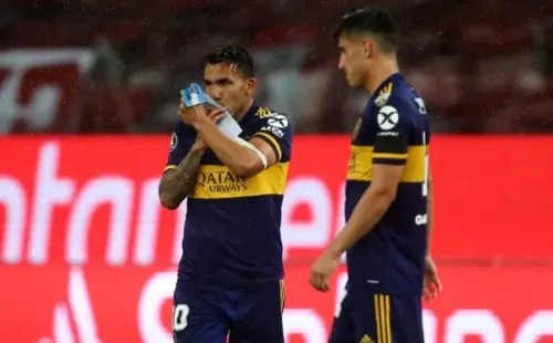Tévez, do Boca Juniors, comemora gol contra o Internacional. Foto: Getty Images