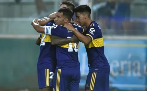 Jogadores do Boca Juniors comemoram gol pela Libertadores. Foto: Getty Images