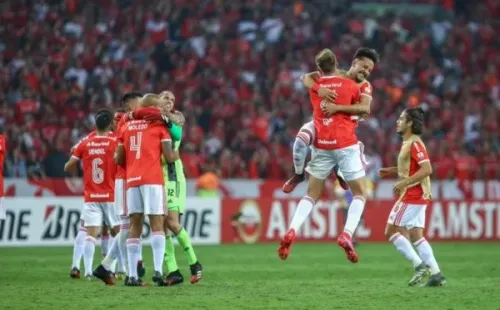 Equipe do Internacional celebra gol pela Libertadores. Foto: Getty Images