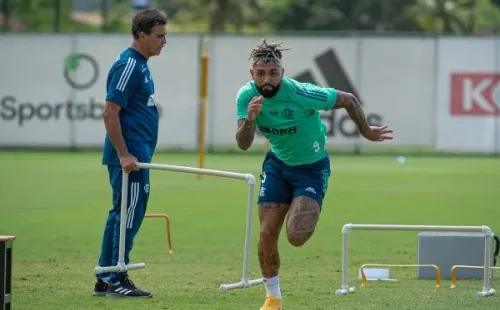 Gabigol deve estar à disposição de Rogério para duelo contra o Santos (Foto Alexandre Vidal / Flamengo)
