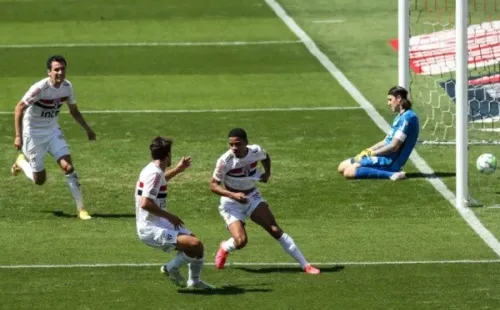 Gol do São Paulo contra o Corinthians. Foto: Getty Images