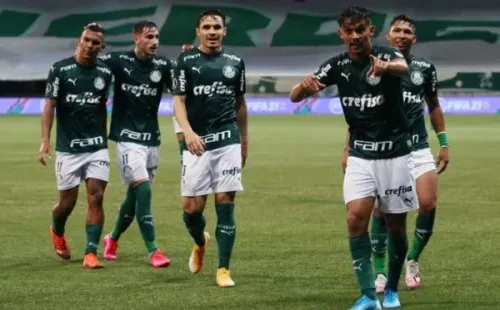 Comemoração de gol do Palmeiras. Foto: Getty Images