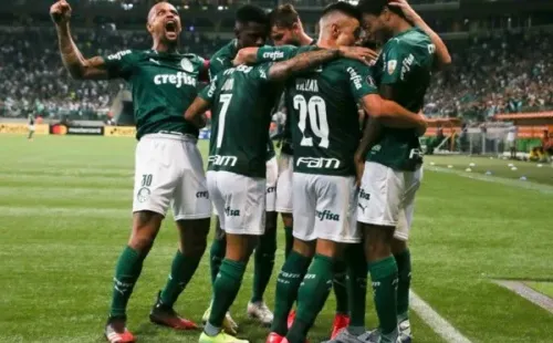 Comemoração de gol do Palmeiras. Foto: Getty Images