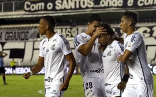 Comemoração de gol do Santos. Foto: Getty Images