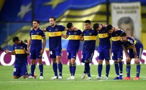 Jogadores do Boca Juniors durante jogo da Libertadores. Foto: Getty Images