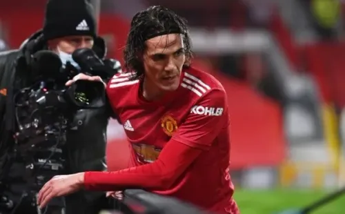 Cavani durante jogo da Premier League. Foto: Getty Images