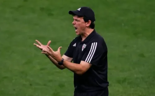 Fernando Diniz, do São Paulo, durante jogo do Brasileirão. Foto: Getty Images