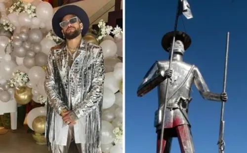 Neymar comparado com homem de lata. Foto: Reprodução/Twitter