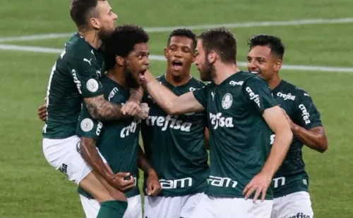 Jogadores do Palmeiras comemoram gol. Foto: Getty Images
