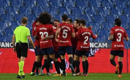 Comemoração da equipe do Osasuna. Foto: Getty Images