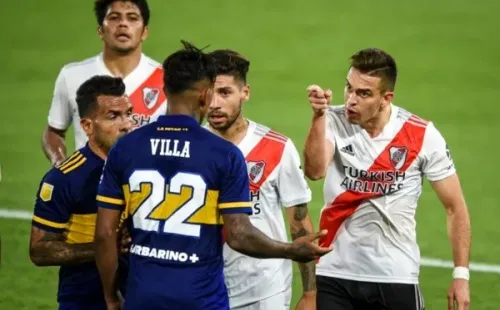 Villa, do Boca Juniors, em clássico contra o River Plate. Foto: Getty Images