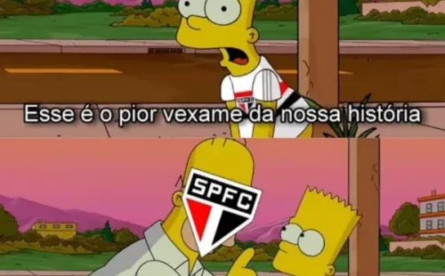 Meme feito por torcedor do São Paulo após derrota contra o Inter. Foto: Getty Images