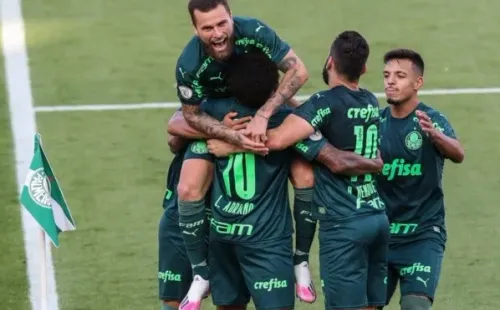 Jogadores do Palmeiras comemoram gol. Foto: Getty Images
