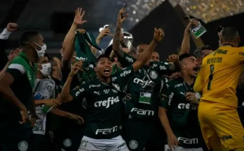 Jogadores do Palmeiras comemoram título da Libertadores. Foto: Getty Images