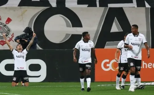 Comemoração de gol do Corinthians. Foto: Getty Images