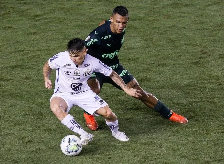 Santos no clássico contra o Palmeiras. (Foto: Getty Images)