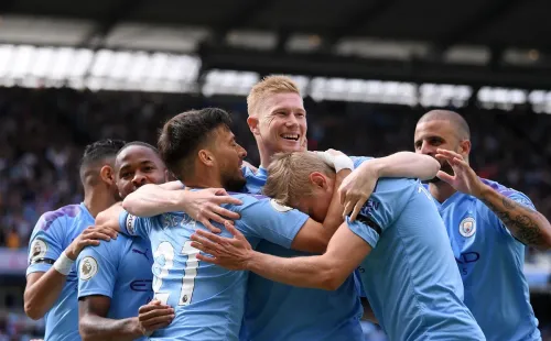 Comemoração de gol do Manchester City. Foto: Getty Images