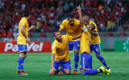 Comemoração de gol do Pelotas. Foto: AGIF