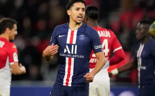 Marquinhos em campo pelo PSG. (Foto: Getty Images)