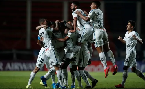 Comemoração de gol do Santos. Foto: Getty Images