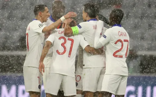 Comemoração de gol do PSG. Foto: Getty Images