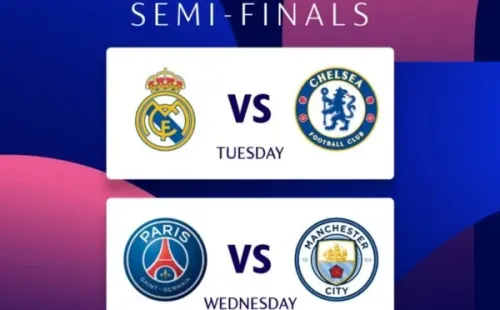 Semifinais da Champions League. (Foto: Reprodução Twitter)
