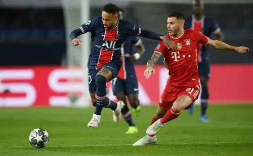 Neymar em campo contra o Bayer pela Champions. (Foto: Getty Images)
