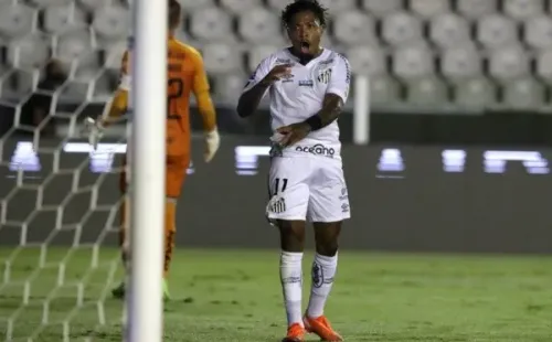 Marinho comemora gol do Santos. Foto: Getty Images