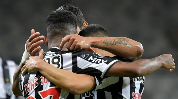 Jogadores do Atlético-MG comemoram gol pela Libertadores (Foto: Getty Images)