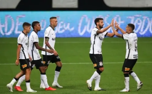 Jogadores do Corinthians em comemoração. Foto: Getty Images