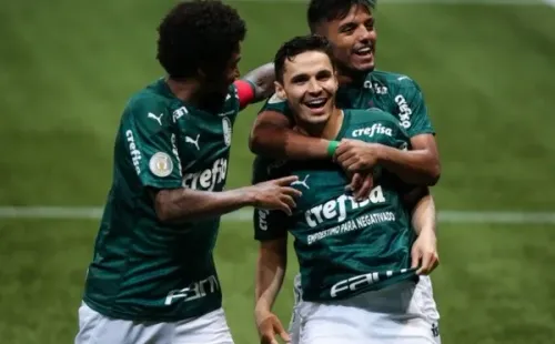 Comemoração de gol do Palmeiras. Foto: Getty Images