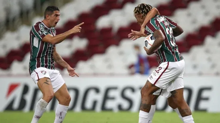 Jogadores do Fluminense comemoram gol pela Libertadores (Foto: Getty Images)