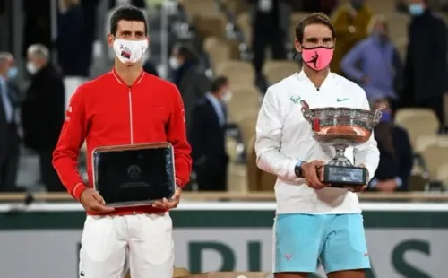 Djokovic e Nadal na final do Roland Garros de 2020. Foto: Getty Images
