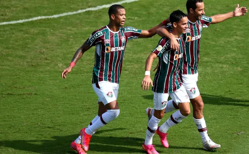 Jogadores do Fluminense festejam gol. (Foto: Getty Images)