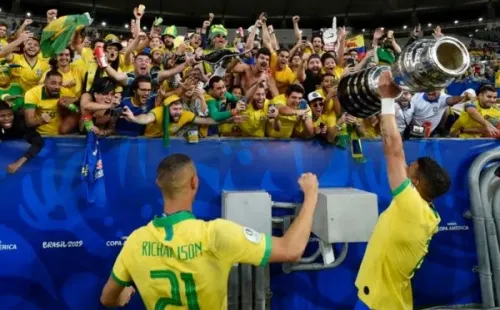 Comemoração de título do Brasil. Foto: Getty Images