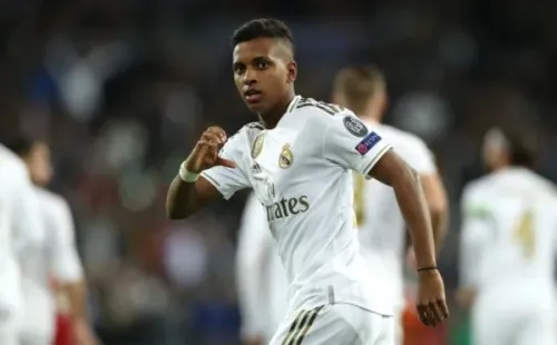 Rodrygo em partida pelo Real Madrid. Foto: Getty Images