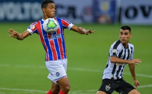 Bahia em campo contra o Atlético-MG. (Foto: Getty Images)