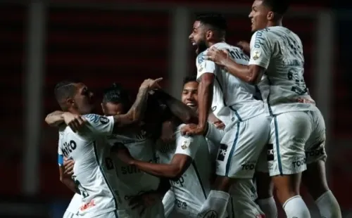 Comemoração de gol do Santos. Foto: Getty Images