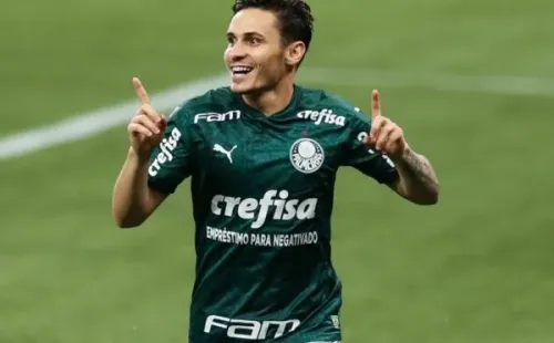 Raphael Veiga comemora gol do Palmeiras. Foto: Getty Images