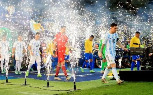 Argentina entrando em campo na final da Copa América. (Foto: Getty Images)