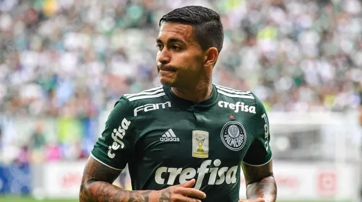 Gómez comemorou o retorno de Dudu ao Palmeiras. Foto: César Greco/ Flickr Palmeiras
