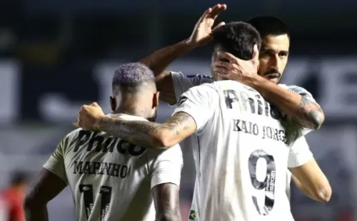 Comemoração de gol do Santos. Foto: Getty Images