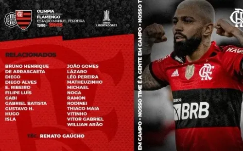 Relacionados Olimpia x Flemango. (Foto: Twitter Flamengo)
