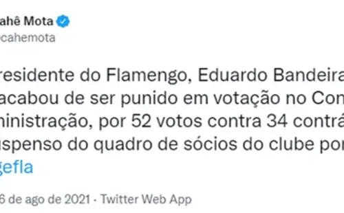 Informações do repórter Cahê Mota (Foto: Reprodução/Twitter)